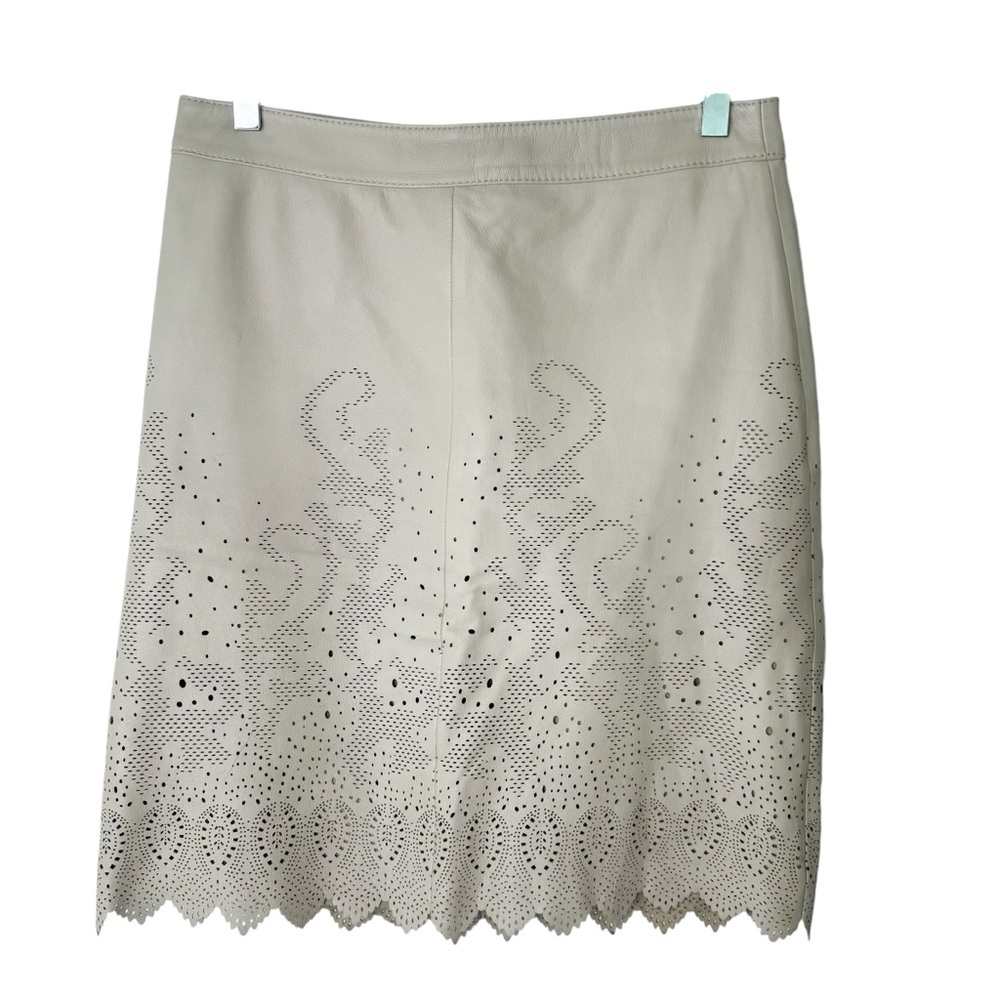 Tory Burch Genuine Leather Perforated Skirt Size 4